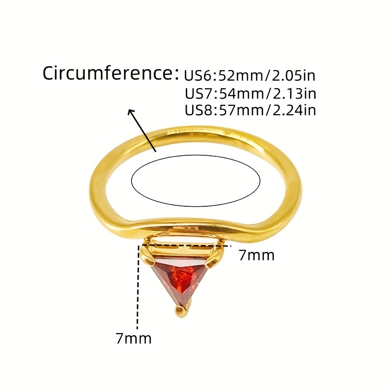 Women's Minimalist Stainless Steel Triangle Ring, Birthday Gift